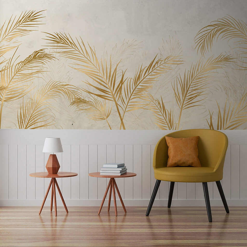 Elegant Palm Leaves on Neutral Background