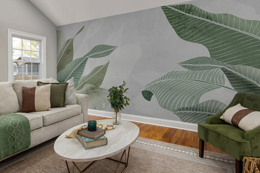Soft greens and calming textures.