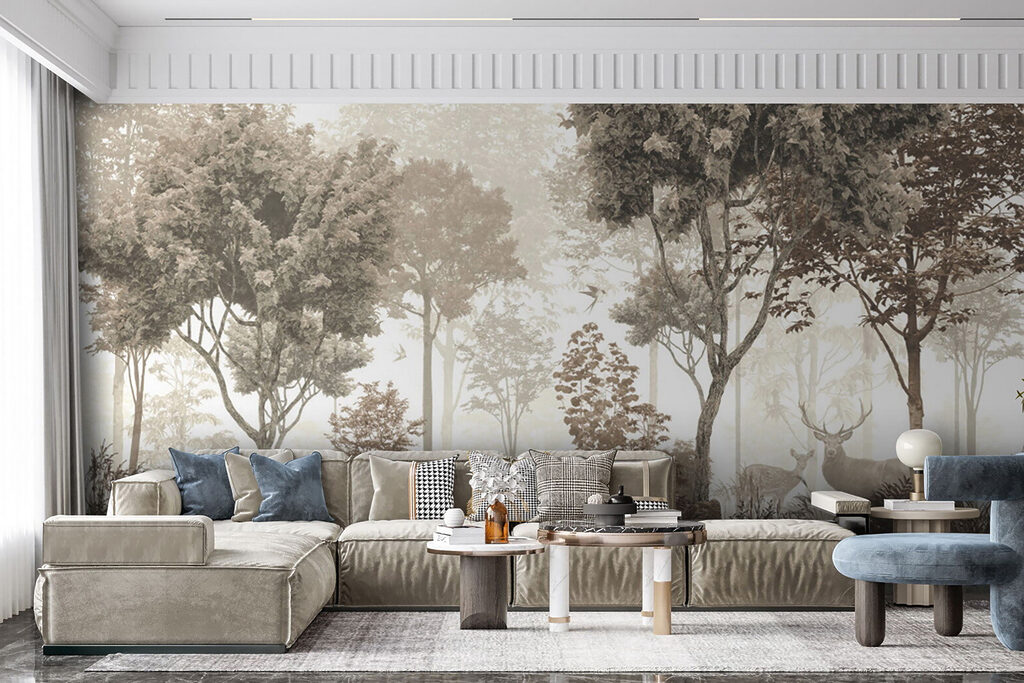 Forest with trees and plants