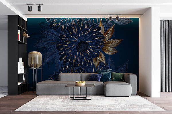 Elegant floral design on dark background. Elegant floral design on dark background.