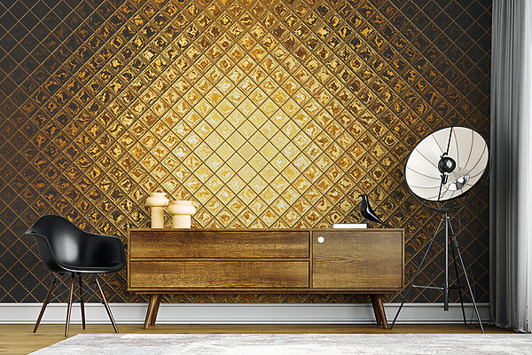 Luminous metallic geometric pattern