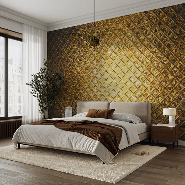 Luminous metallic geometric pattern