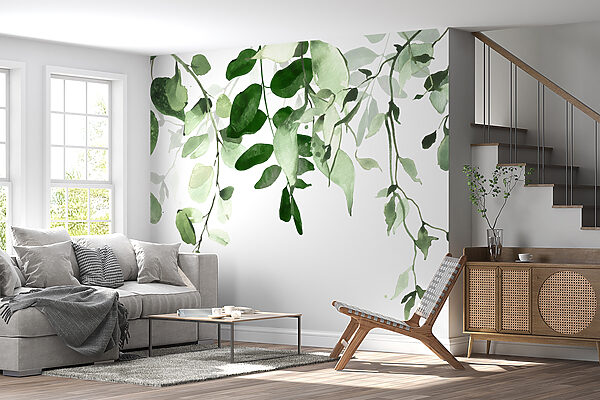 Elegant green leaves background design. Elegant green leaves background design.
