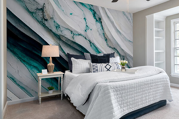 Textured waves of white and teal Textured waves of white and teal