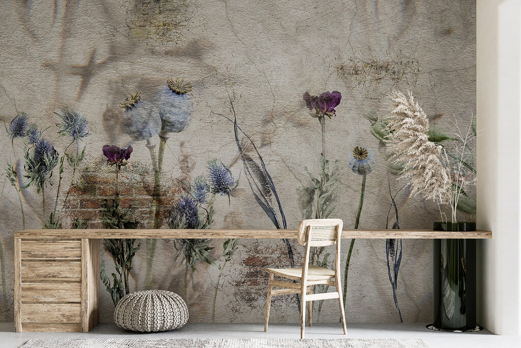 Wall with flowers and a brick wall u72771piw4mr 1024x683 - Wall with flowers and a brick wall