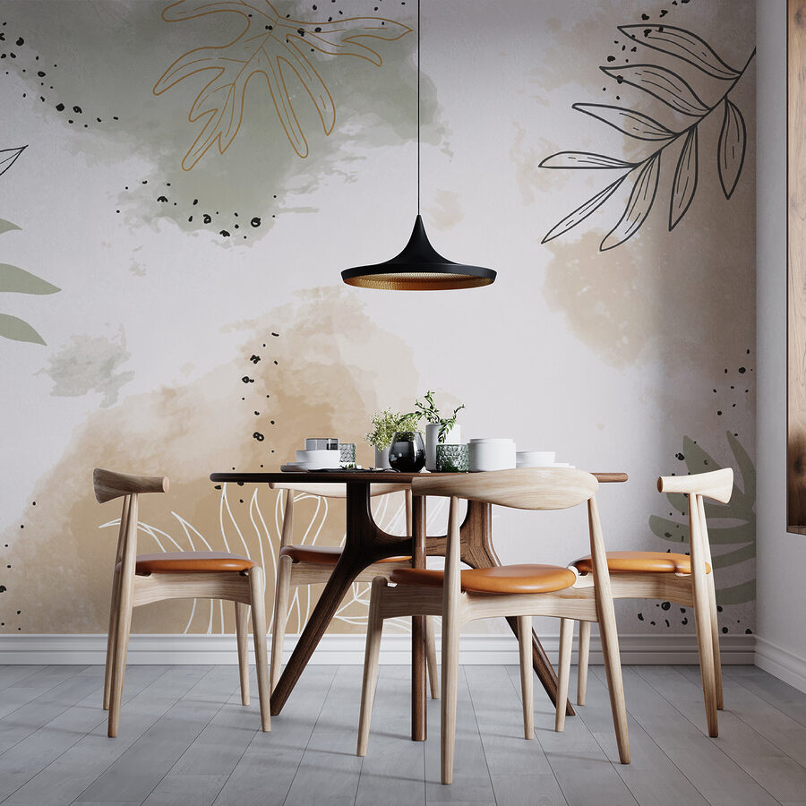 Abstract leaves with soft watercolor tones. Abstract leaves with soft watercolor tones.