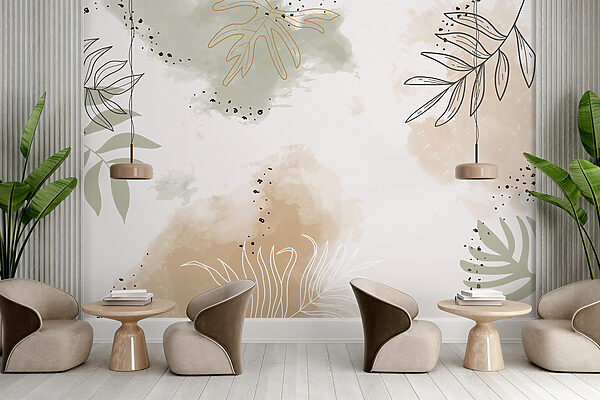 Abstract leaves with soft watercolor tones. Abstract leaves with soft watercolor tones.