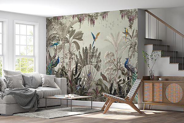 Wallpaper with birds and plants Wallpaper with birds and plants