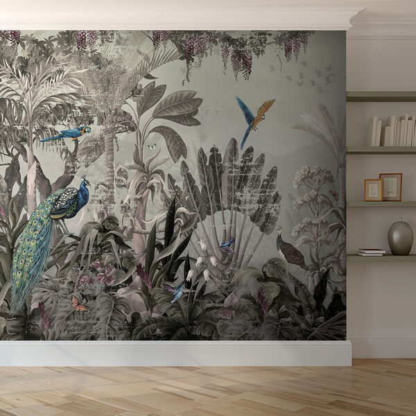 Wallpaper with birds and plants Wallpaper with birds and plants