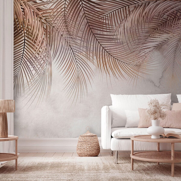 Delicate palms against a soft backdrop. Delicate palms against a soft backdrop.
