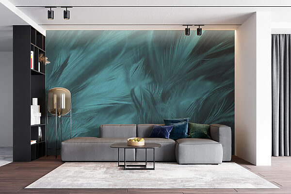 Soft teal feathers in gentle waves u73700pig6mr 600x400 - Soft teal feathers in gentle waves