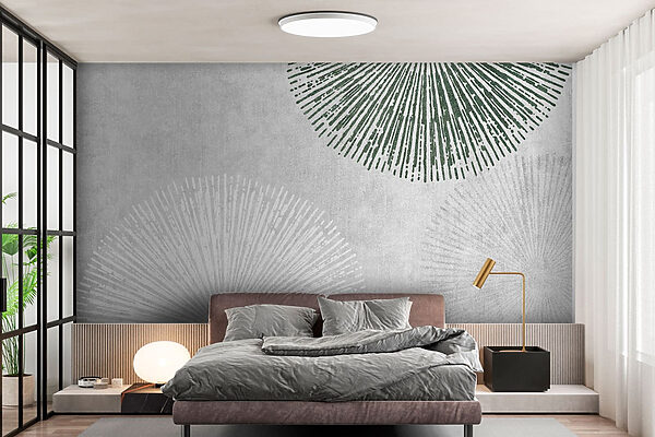 White and green circular design White and green circular design