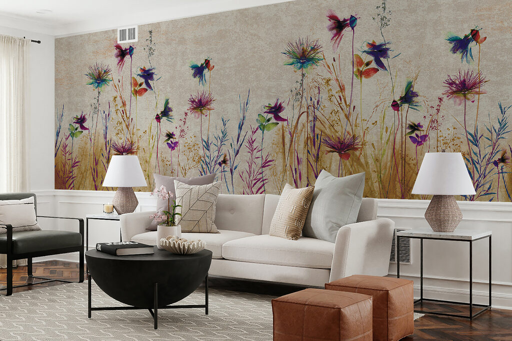 Colorful flowers in a serene landscape Colorful flowers in a serene landscape