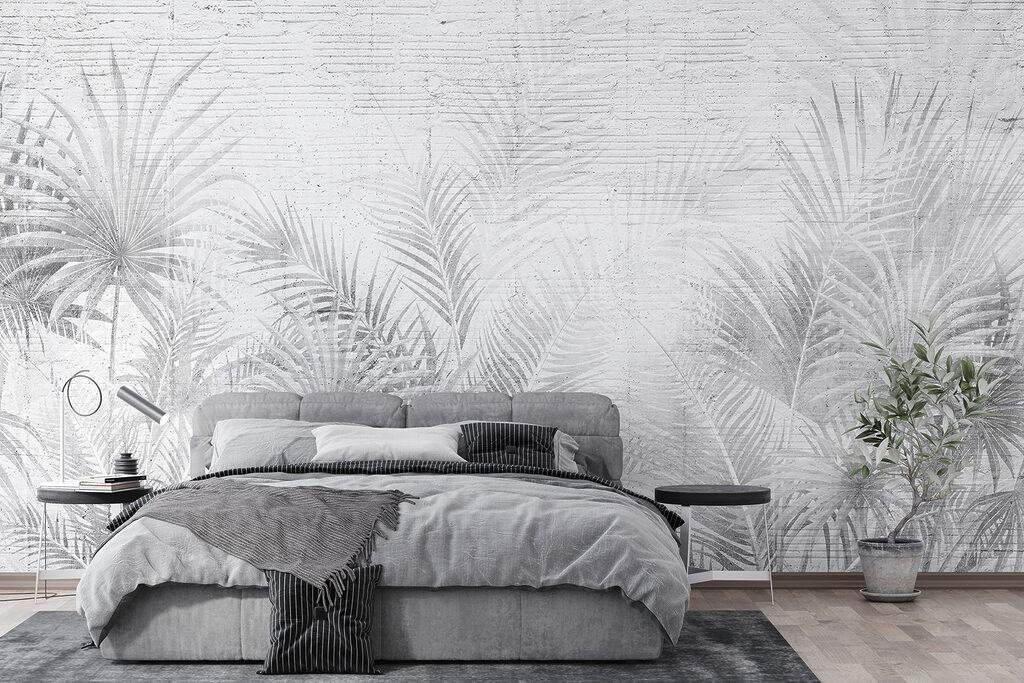 White and grey background with palm leaves u74401pib6mr 1024x683 - White and grey background with palm leaves