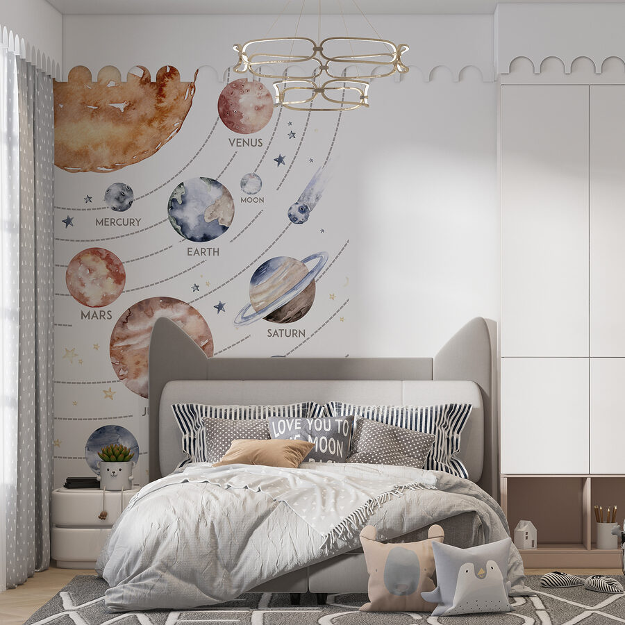 Wall murals Watercolor of planets and stars - Image 4