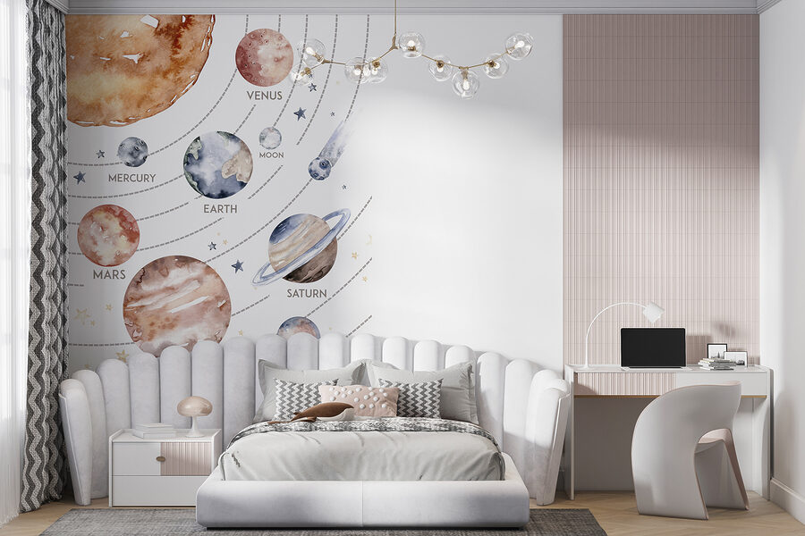 Wall murals Watercolor of planets and stars - Image 5