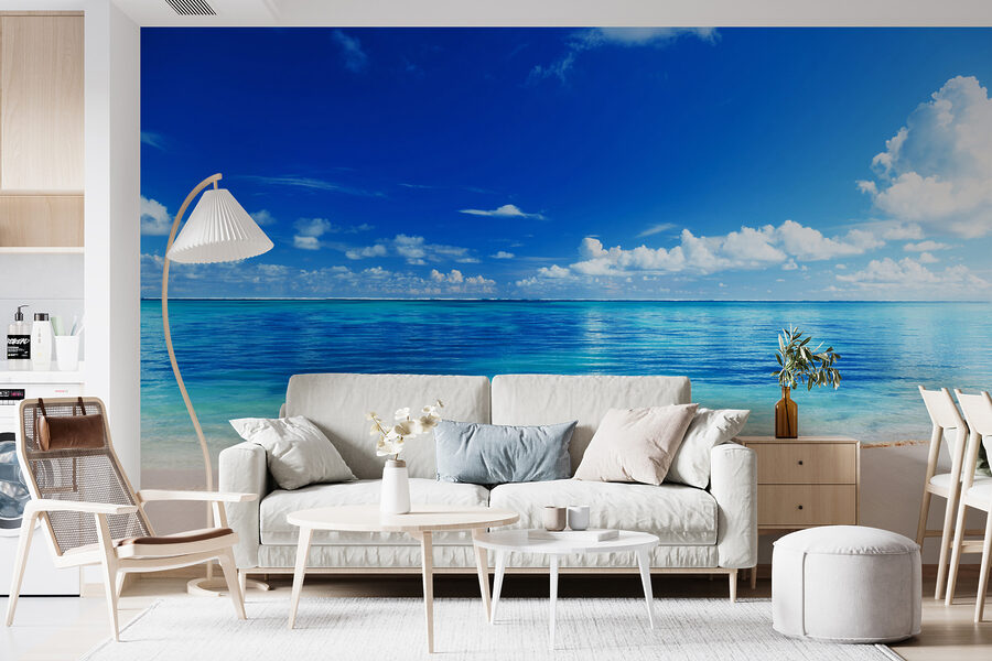 Wall murals Beach with blue water and clouds - Image 4