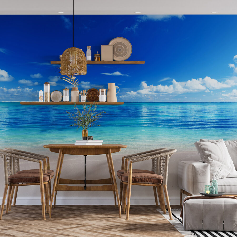 Wall murals Beach with blue water and clouds - Image 5