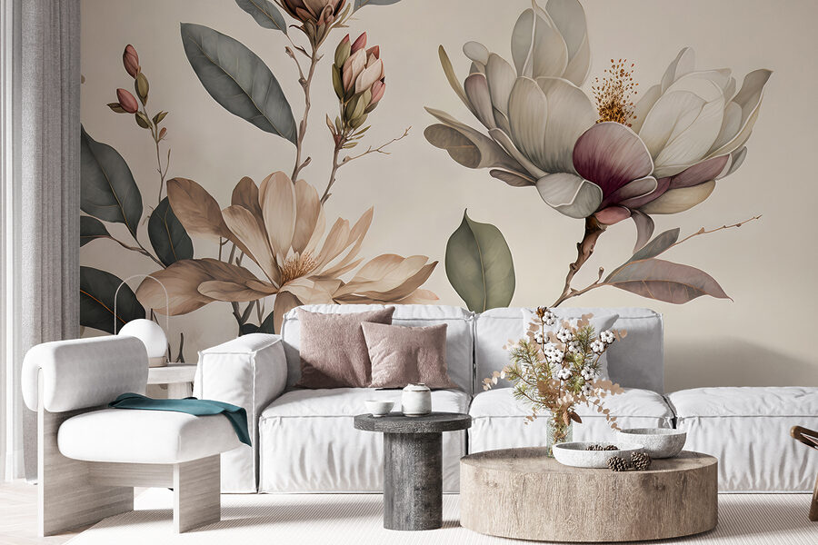Elegant magnolia blooms in soft hues. Elegant magnolia blooms in soft hues.