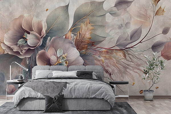 Painting of flowers and leaves Painting of flowers and leaves