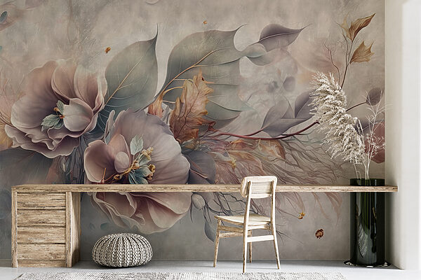 Painting of flowers and leaves Painting of flowers and leaves
