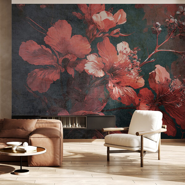 Vibrant blossoms amid dark foliage. Vibrant blossoms amid dark foliage.