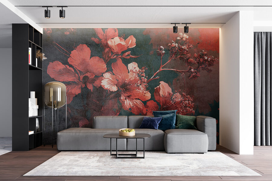 Vibrant blossoms amid dark foliage. Vibrant blossoms amid dark foliage.