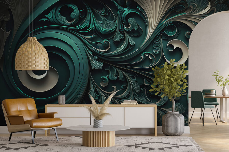 Wall murals Elegant swirls and intricate designs. - Image 4