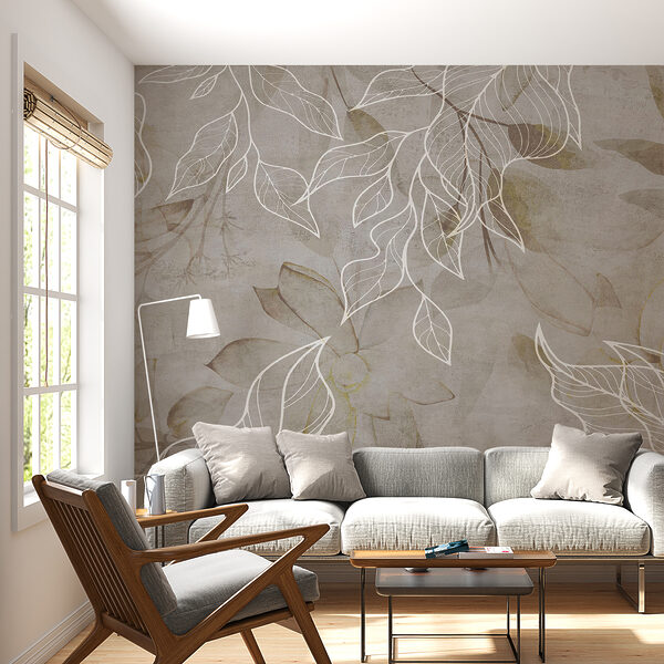 Elegant leaves on a textured background. Elegant leaves on a textured background.