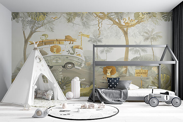 Wallpaper with animals and trees Wallpaper with animals and trees