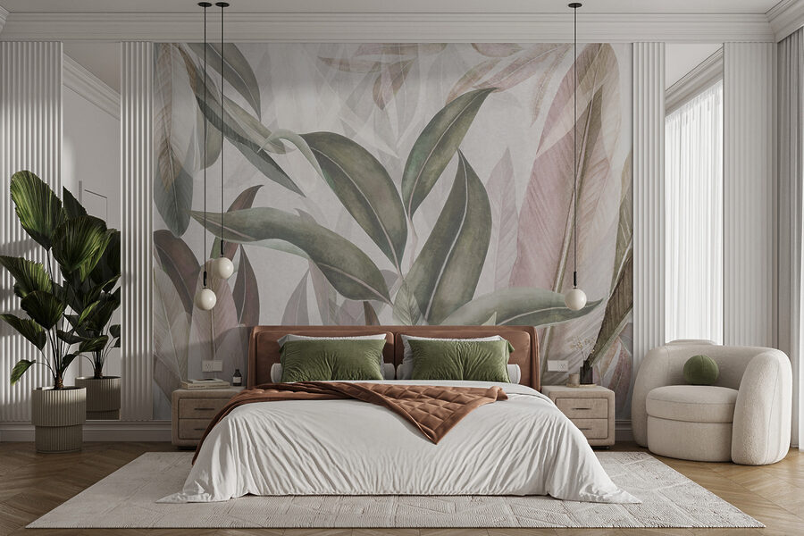 Wall murals Elegant foliage in soft colors. - Image 3