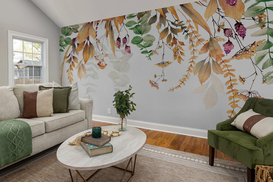 Wall murals Botanical elegance on a white background. - Image 5