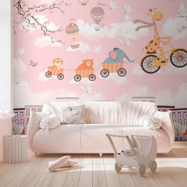 Cartoon animals riding a bicycle Cartoon animals riding a bicycle