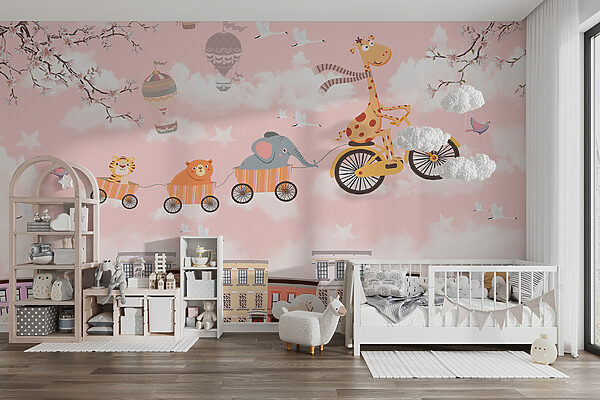 Cartoon animals riding a bicycle Cartoon animals riding a bicycle