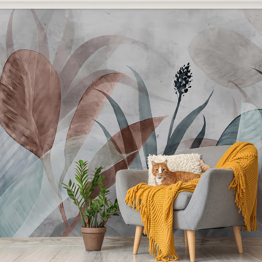 Serene foliage in soft pastels.