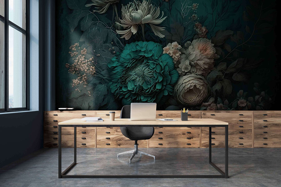 Elegant floral composition with deep hues.