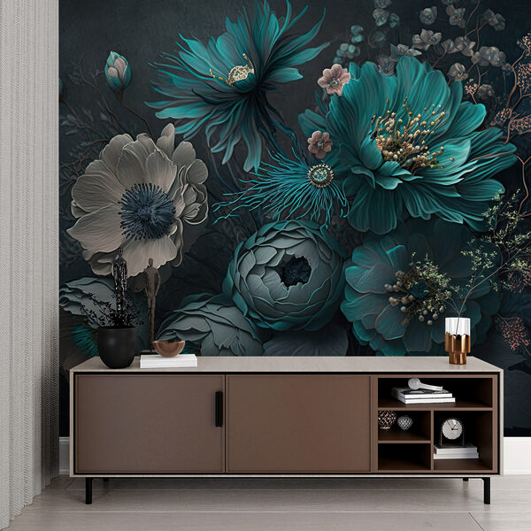 Elegant floral arrangement in cool tones. Elegant floral arrangement in cool tones.