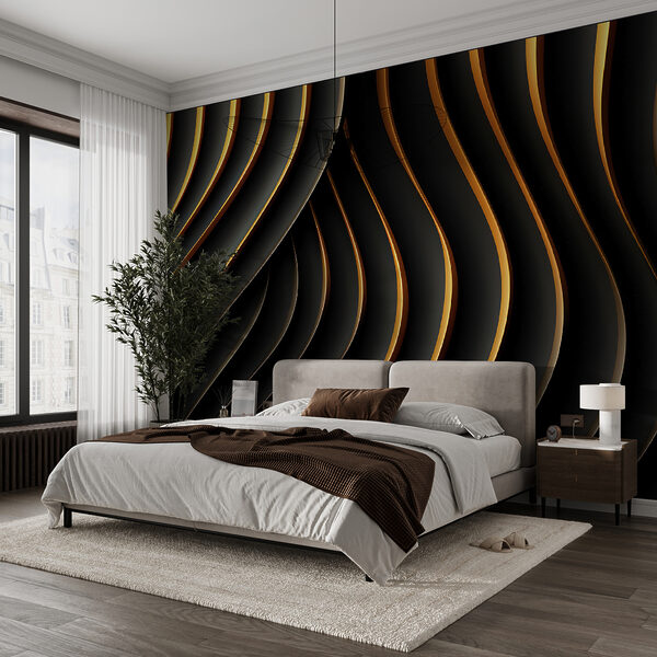 Black and orange wavy lines Black and orange wavy lines