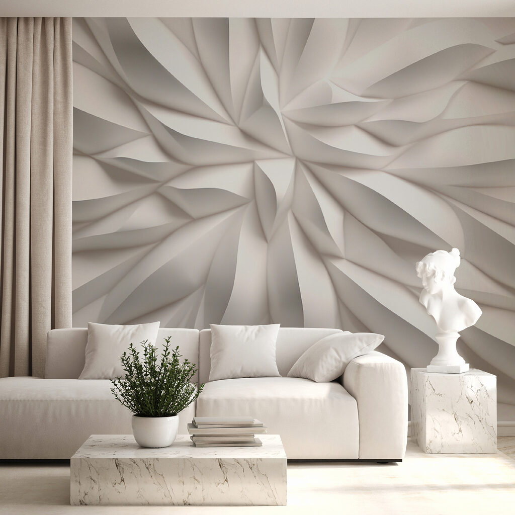 White textured surface with wavy lines White textured surface with wavy lines