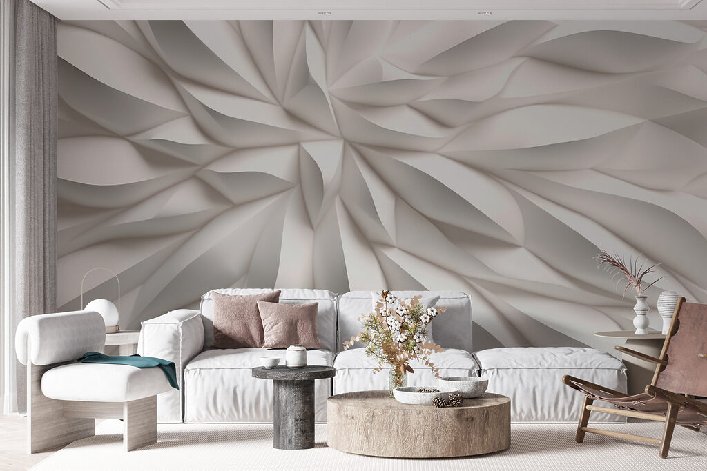 White textured surface with wavy lines White textured surface with wavy lines