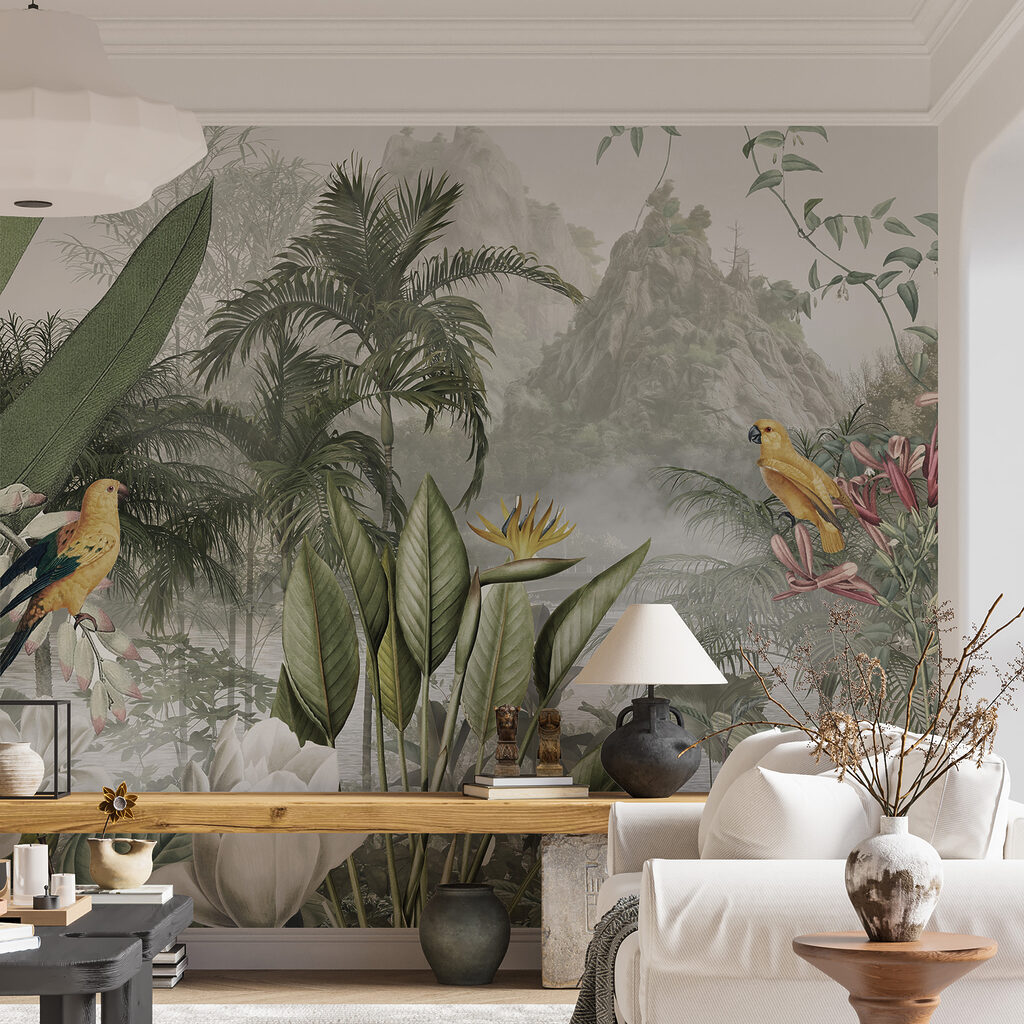 Group of plants and birds