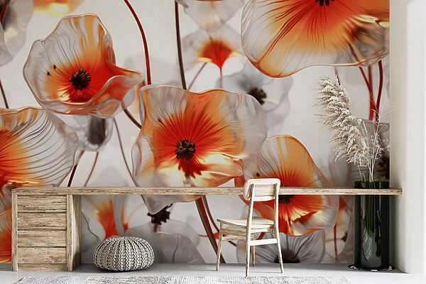 Group of glass flowers Group of glass flowers