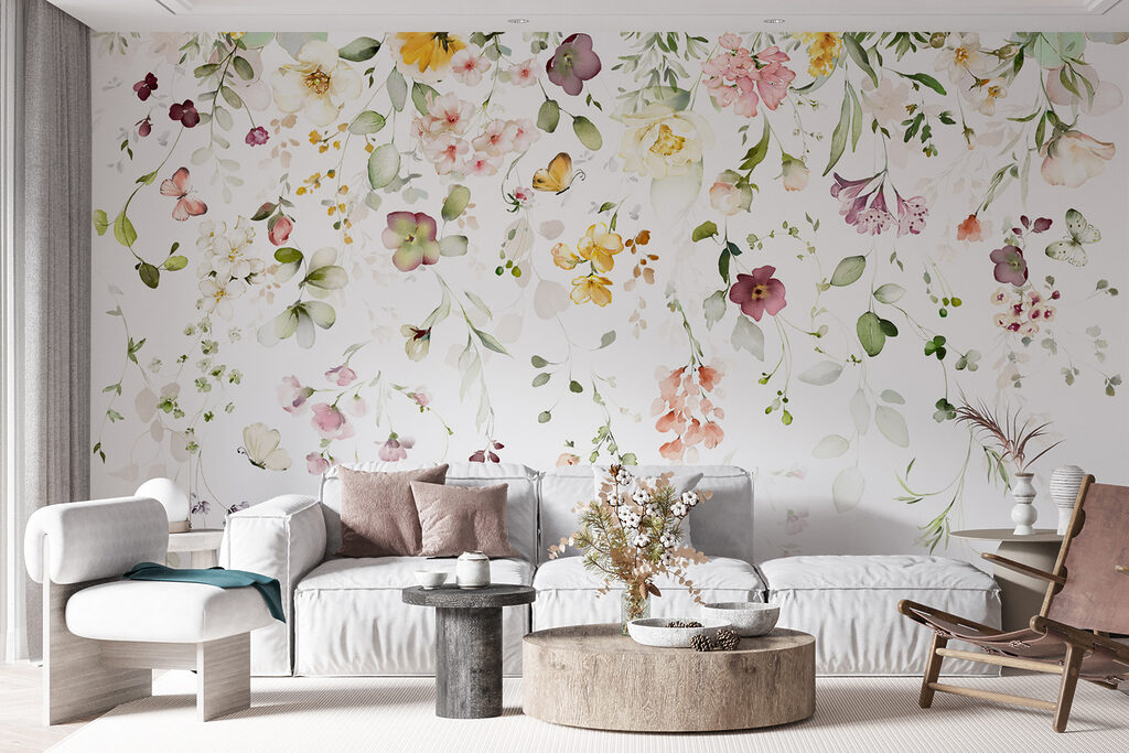 Painting of flowers and leaves Painting of flowers and leaves