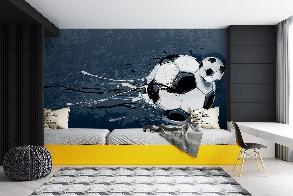 Football ball with splashes of paint Football ball with splashes of paint