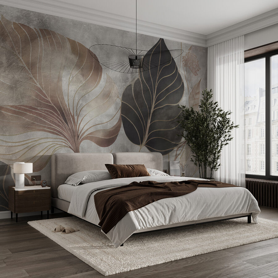 Elegant leaves in muted tones.