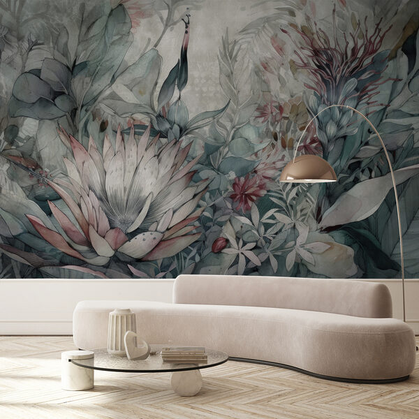 Painting of flowers and leaves Painting of flowers and leaves