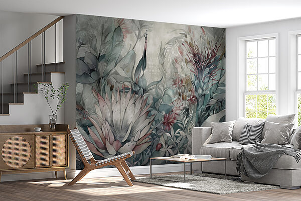 Painting of flowers and leaves Painting of flowers and leaves