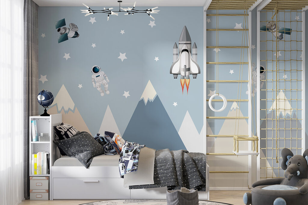 Space shuttle and astronaut in the sky Space shuttle and astronaut in the sky