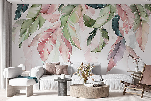 Delicate leaves in soft pastel hues. Delicate leaves in soft pastel hues.