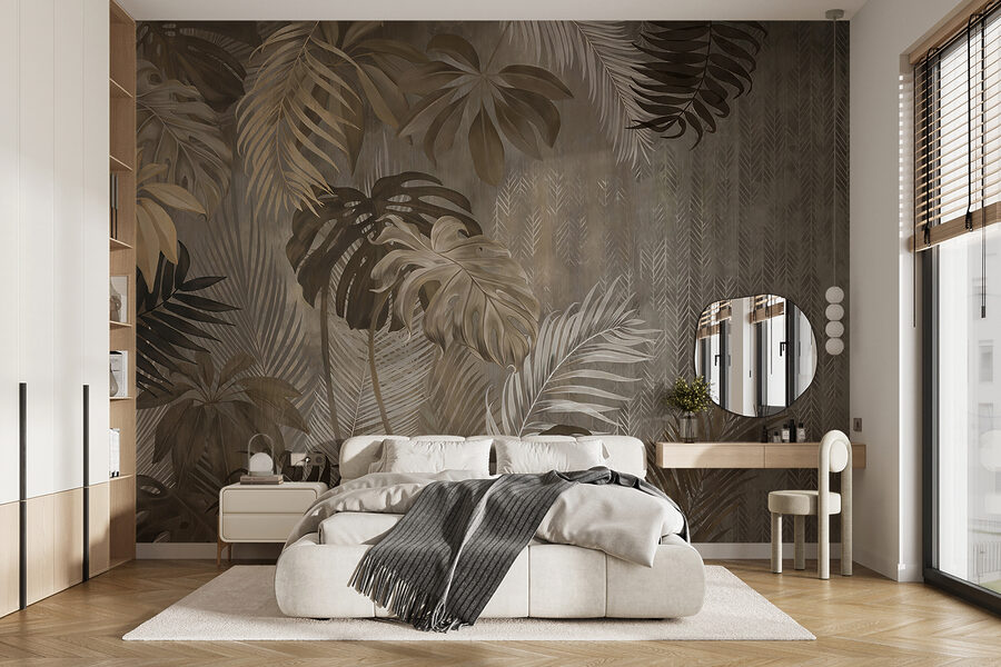 Wall murals Wallpaper with leaves - Image 4